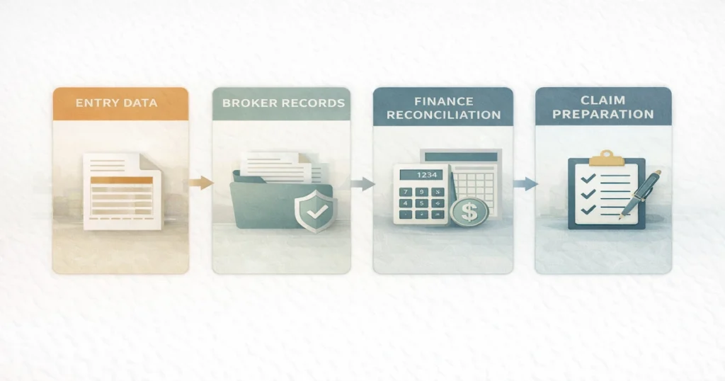 Importer entry data workflow for tariff refund preparation