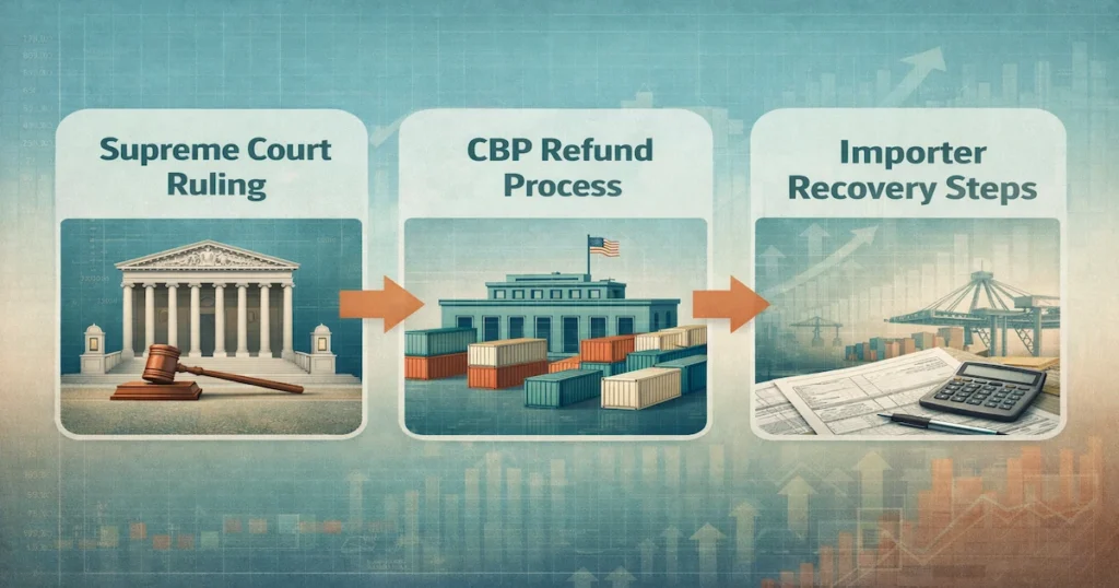 Process map of tariff refund steps after the Supreme Court ruling