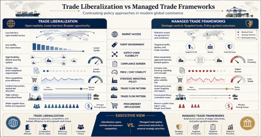 Managed trade versus free trade framework comparison